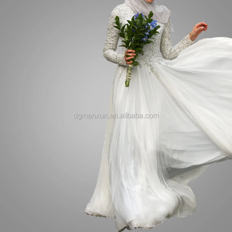 white bridal abaya