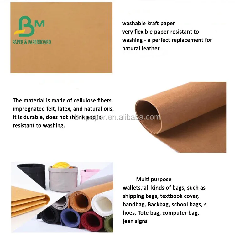 Exporting Colorful 150cm Width Washable Kraft Paper Fabric For Making