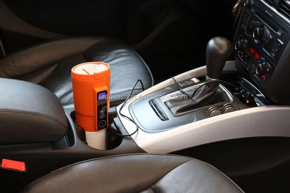 12v/24v Electric Smart Temperature Control Travel Tumbler Car Heated Travel Mug With Pp Outer