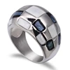 High Quality Fashionable 316 L Stainless Steel Personality Women Lattice Shell Rings