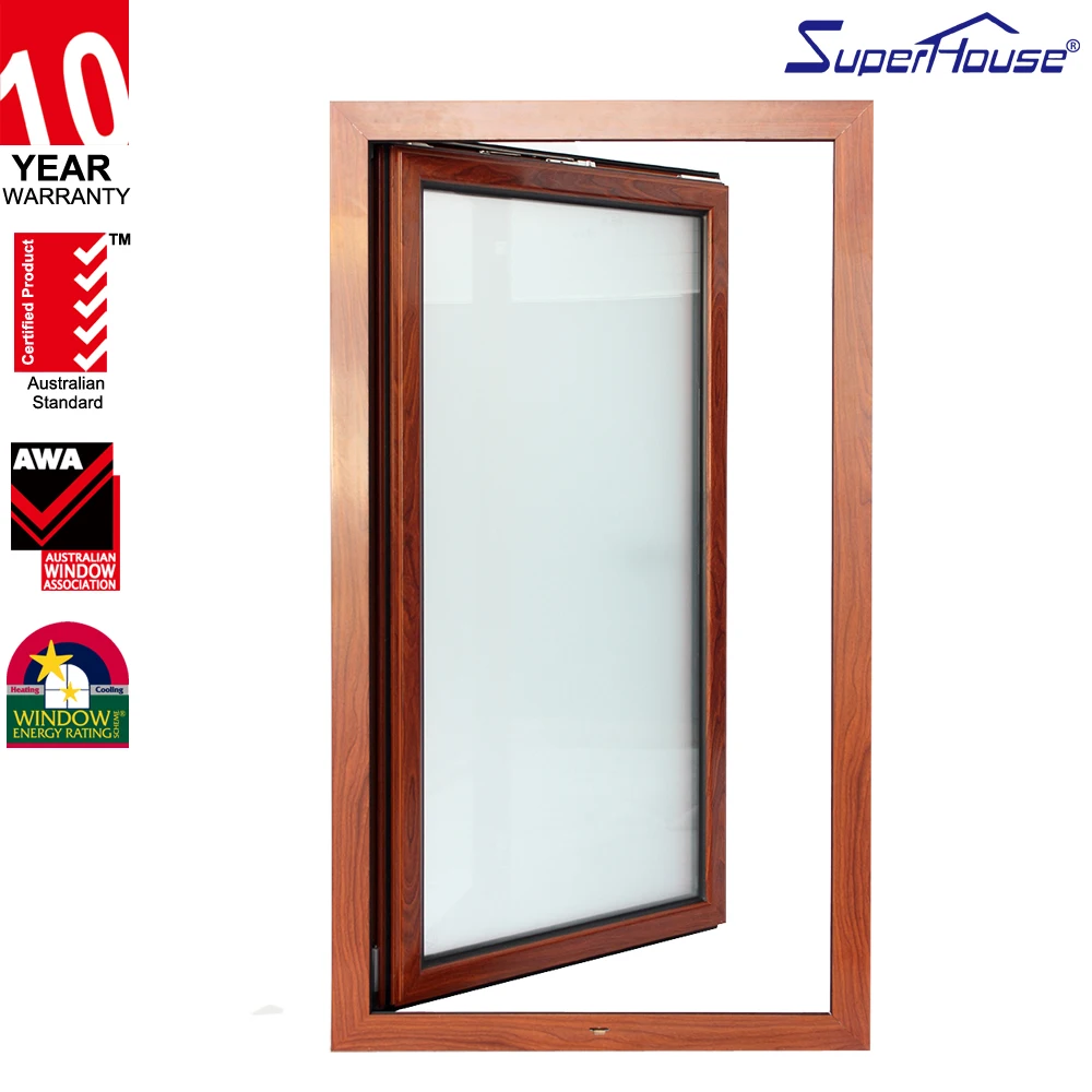 hurricane-resistant doors and windows Tempered safety glass aluminum tilt and turn hinge window