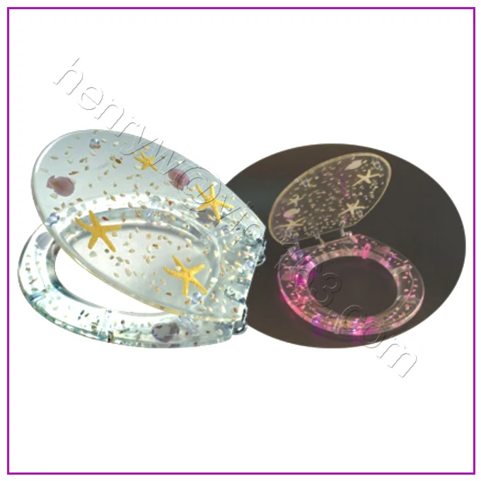 Ginsey Standard Resin Toilet Seat Chrome Hinges Sea Isle
