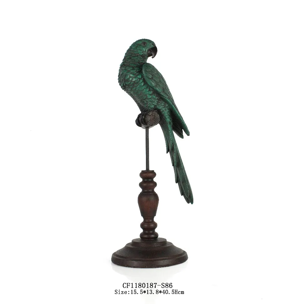 Wholesales Garden Decor Artificial Resin Natural Parrot Sculpture For Table Ornament details