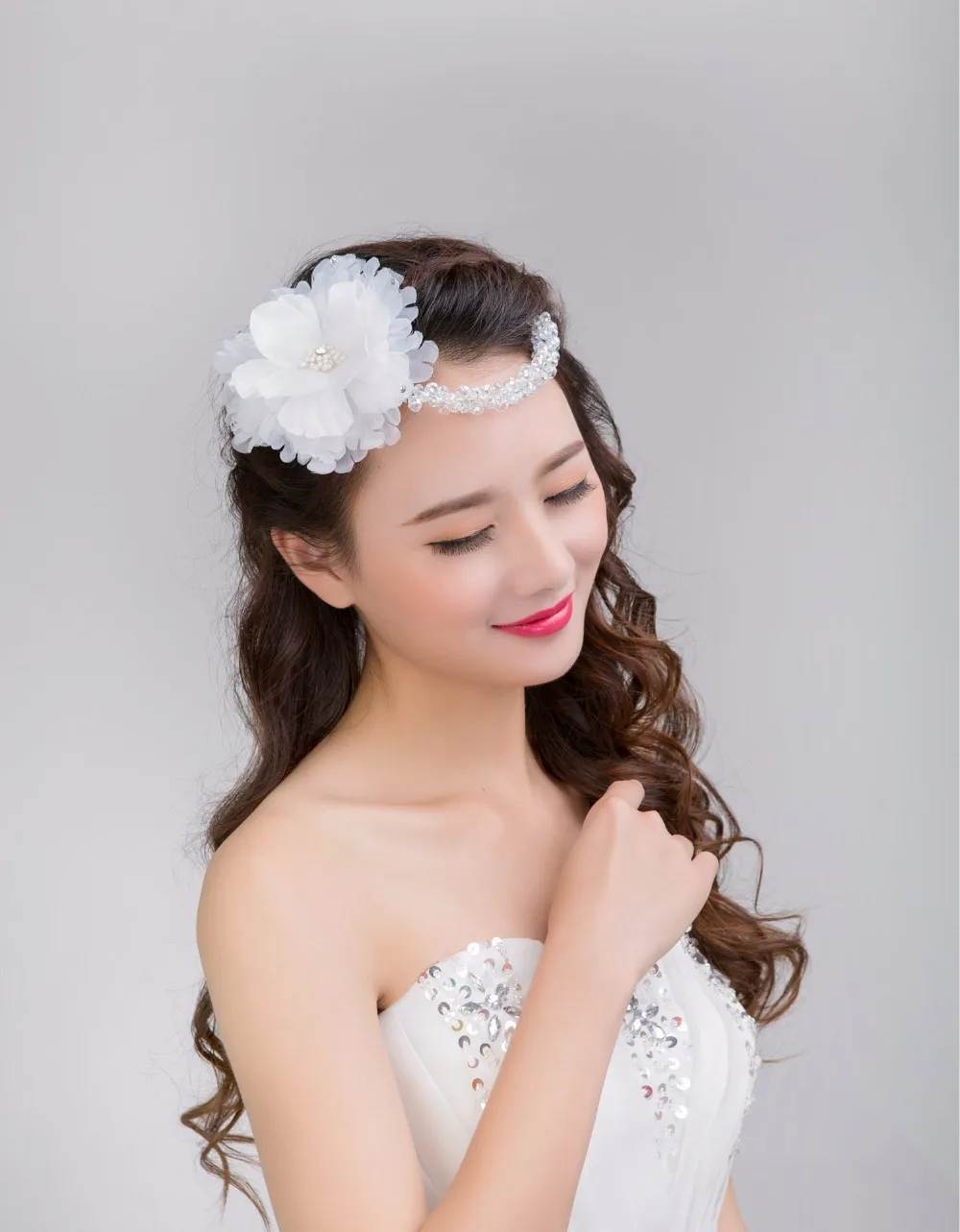 Women Bride Hair Accessories Flower Forehead Ornament - Buy Flower ...
