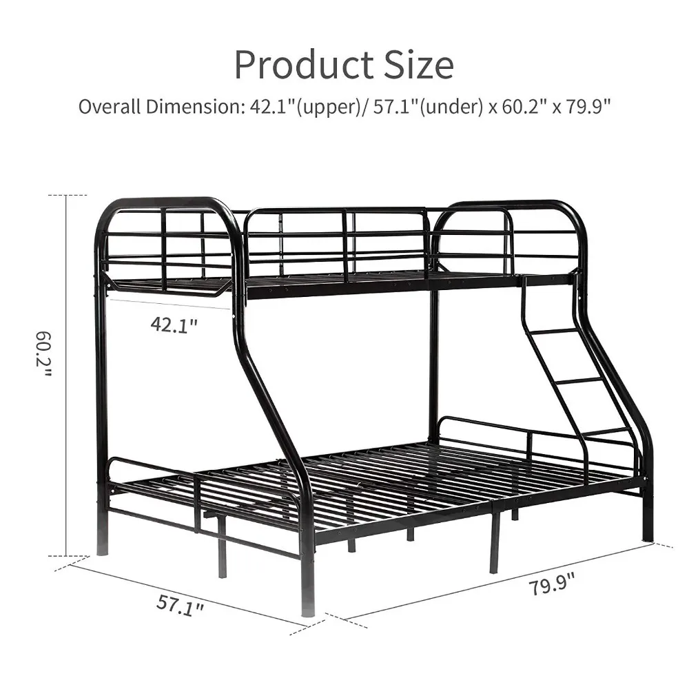 чертеж двухъярусной металлической кровати с размерами