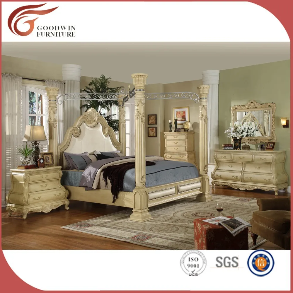 De madera maciza Malasia antiguo muebles de dormitorio de lujo WA152