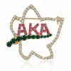 Husuru wholesale sorority greek full crystal aka alpha sister group 1908 logs lady party brooches