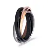 2019 Fashion Zirconia Ceramic Rings Jewelry Rose Gold Three Cross Ring For Women with Customs Engraving