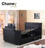 faux leather gas lift ottoman storage tv bed