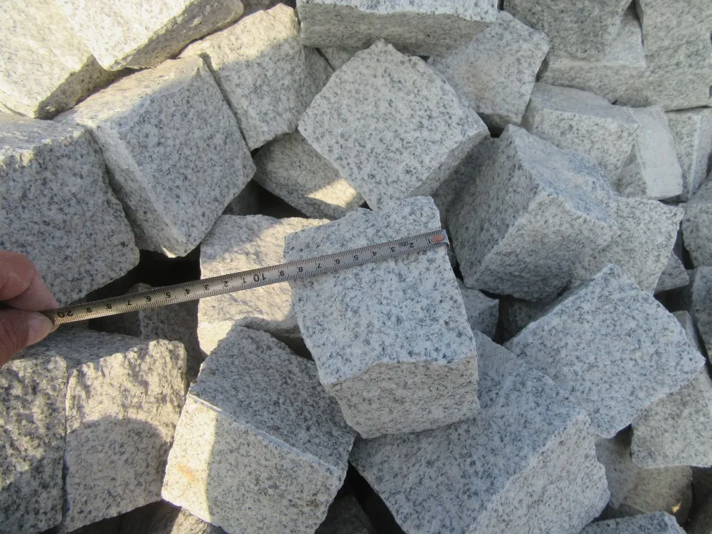 g603 廉价花岗岩铺路石 flamed 块石头