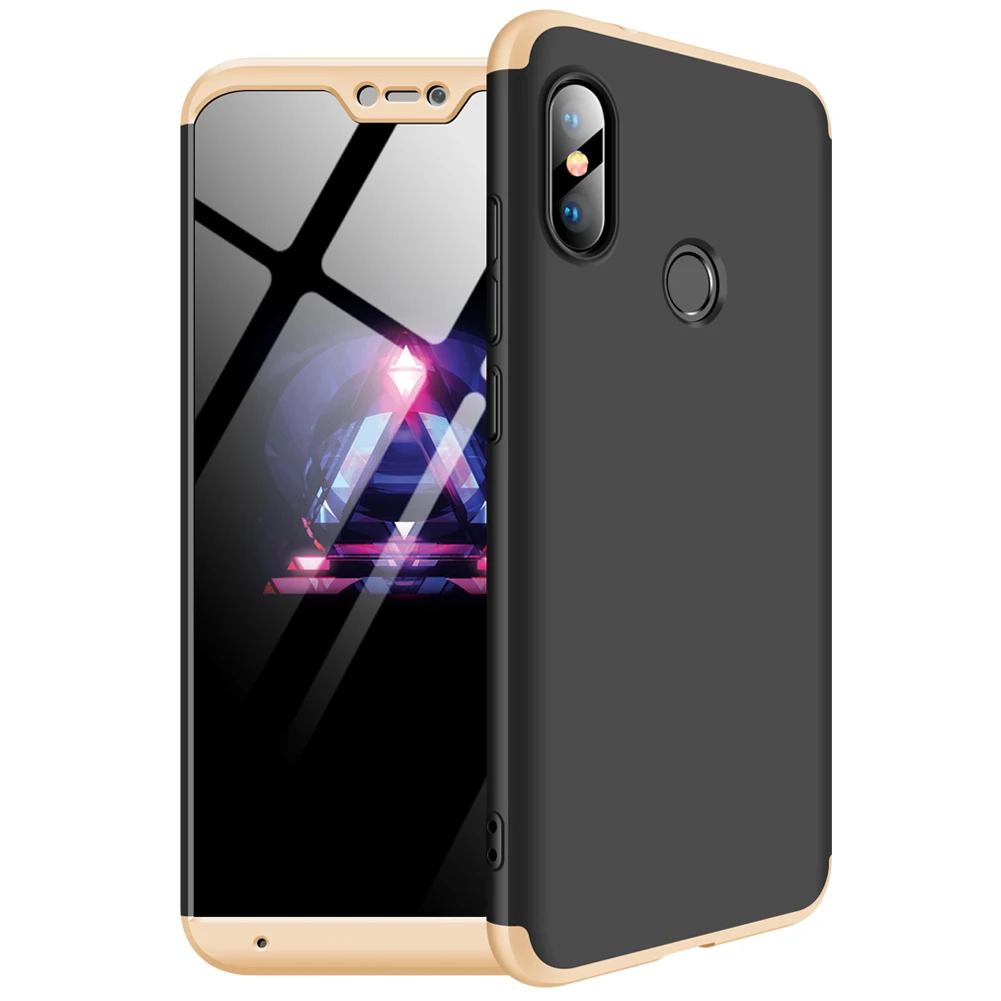 360 cover Removable 3in1 Hard PC Shield Back Cover Case for Xiaomi Redmi 6 Pro