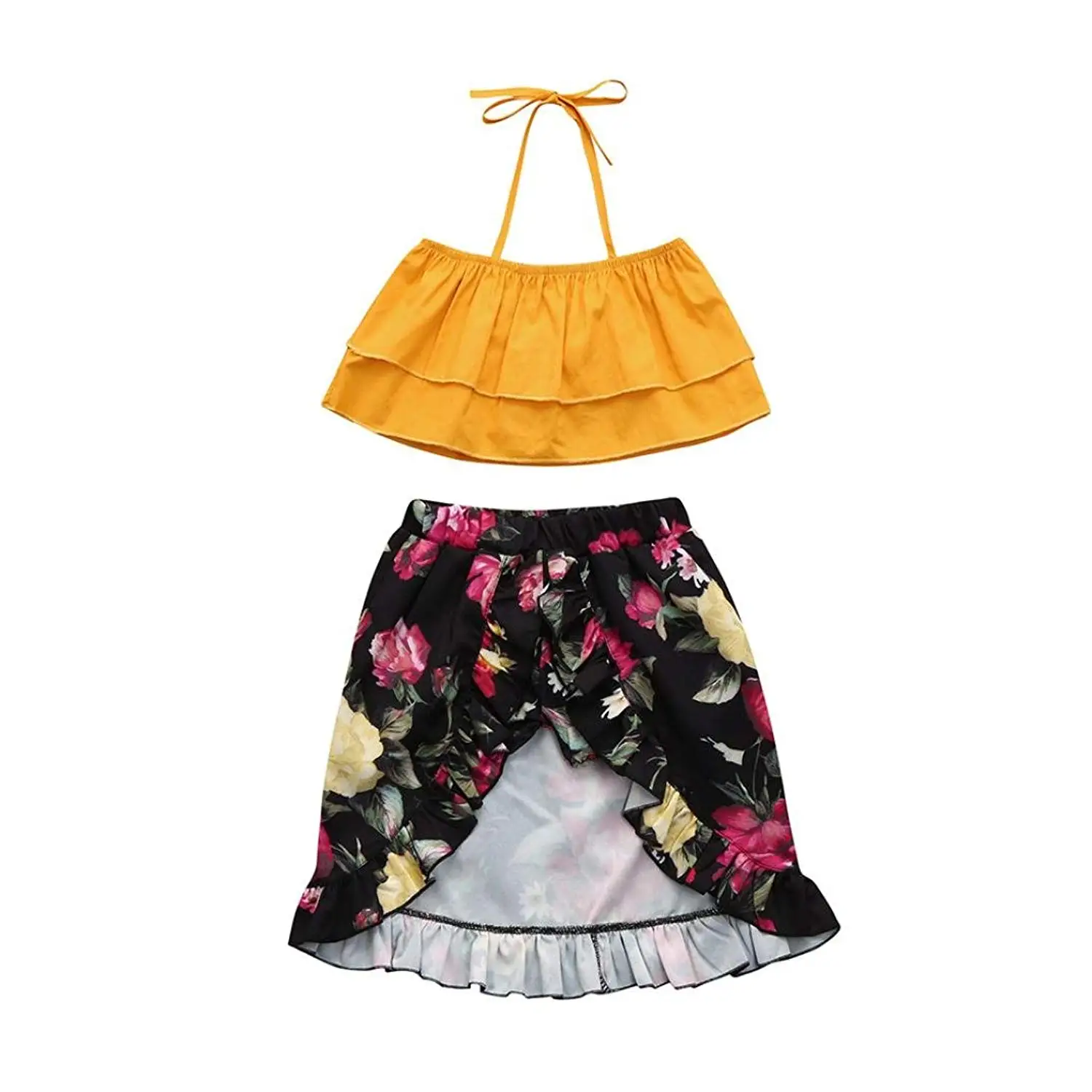 Sleeveless Cartoon Print Dress Hunzed Christmas Toddler Kids Baby Girls Dress Clothes