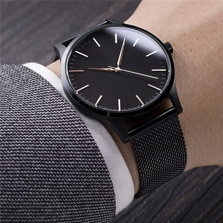 2020 New Custom make own brand stainless steel mens leather wrist watch men high quality