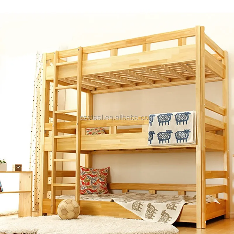 Modern Simple Style Sleep Good Wood 3 Person Folding Bunk Beds Buy Modern Triple Beds Wood Bunk Bed 3 Person Folding Bunk Beds Product On