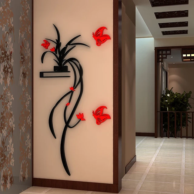 Modern Floral Wall Stencils - Painting DIY Flower Wallpaper Designs