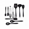 CF329-2 Silicone Kitchen Cooking Utensil Tools Set 10pieces Black Red