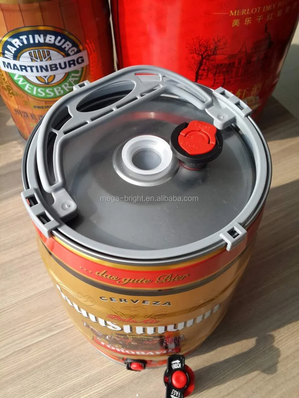 Full Color Printed Tinplate 5l Beer Keg With Plastic Handle Buy Full