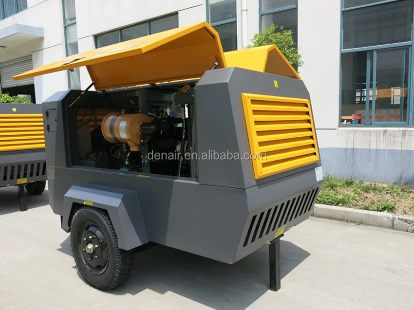 Diesel Engine Portable Screw Air Compressor Road Construction Work