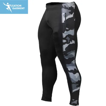 Polyester/spandex Sublimated Long Tights Pants Mens Athlete Running Gym ...