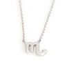 Delicate jewelry tiny stainless steel letter m pendant initial necklace