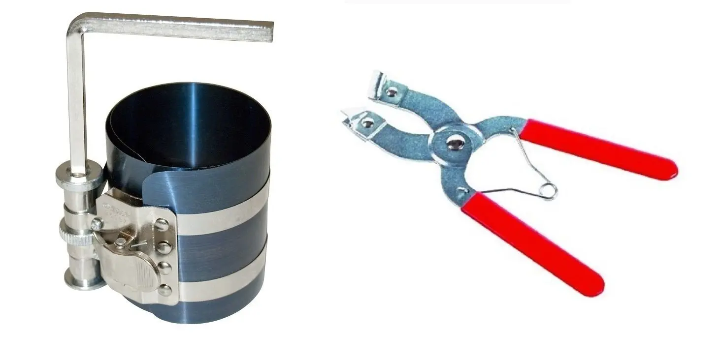 2pc Ratchet Style Piston Ring Compressor and Piston Ring Installer Pliers
