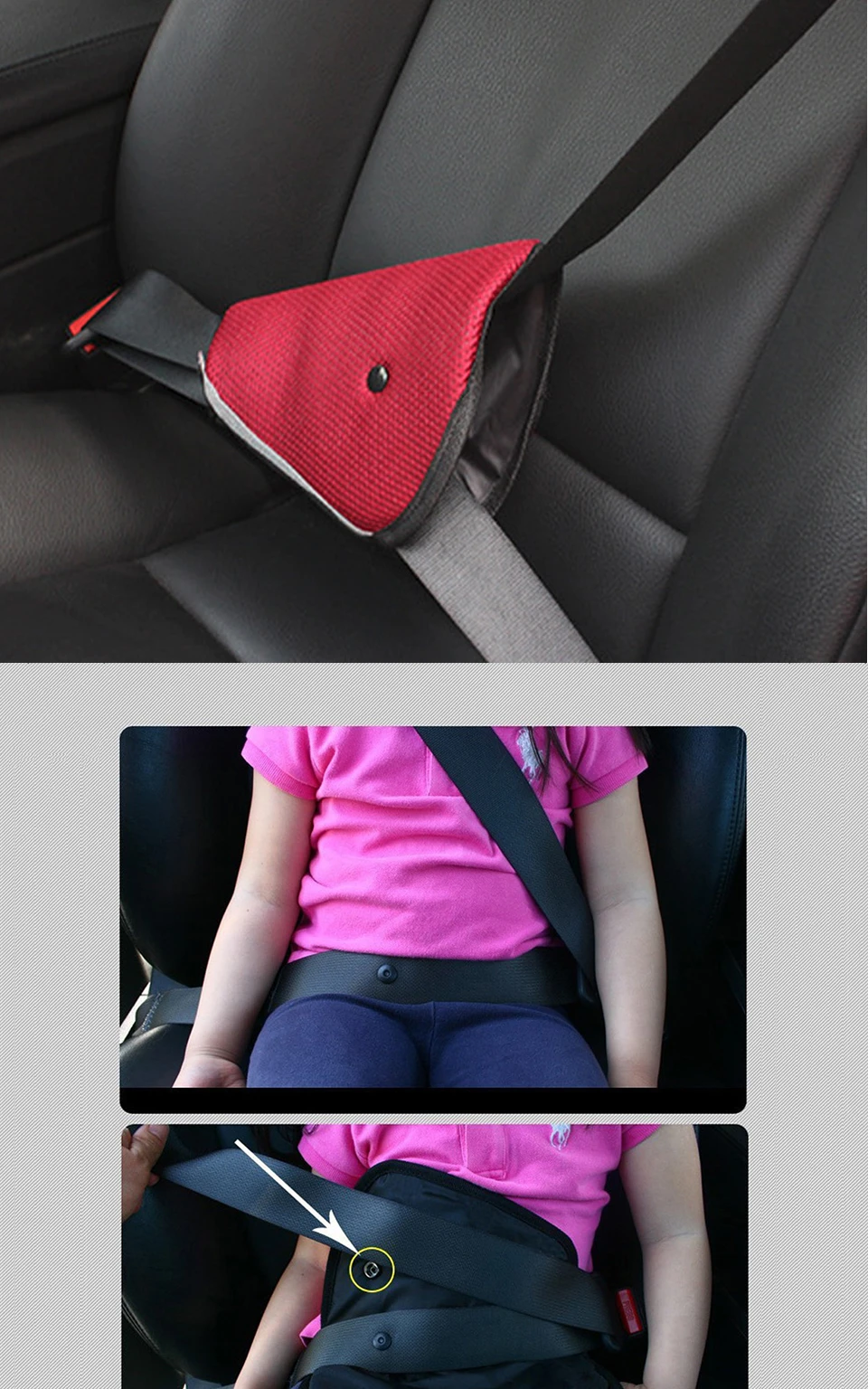 Triangle Child Car Safety Belt Adjuster,Beauty Fit Kids Parts
