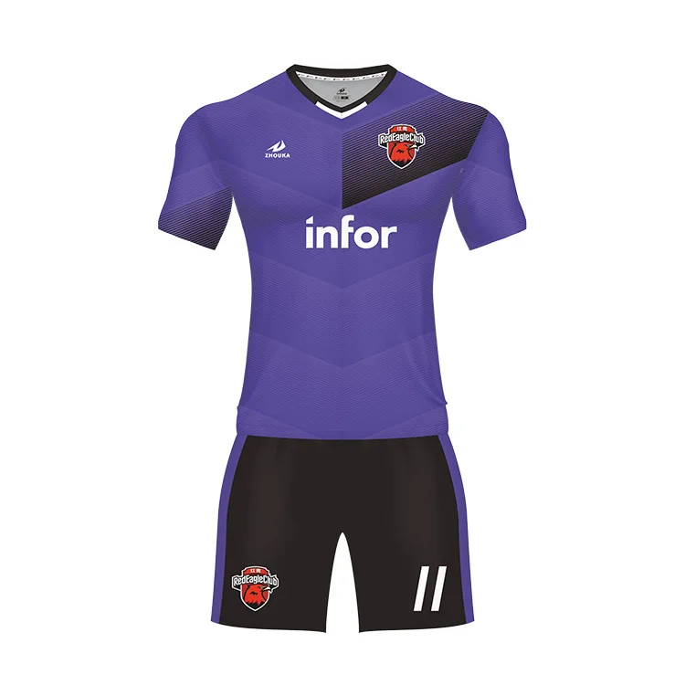 Top Quality New Model Purple Running Clothes Sports Jersey Full Soccer