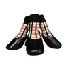 2014 Sprin Tartan fashion design with waterproof rubber covered ends dog socks outdoor pet sports socks pet shoes slippers