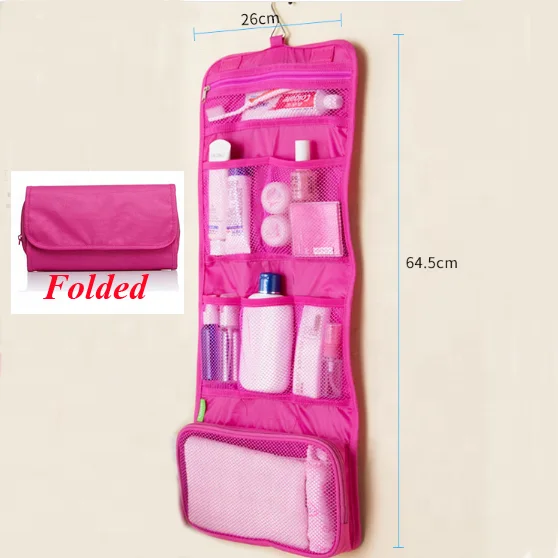 Portable Cheap Foldable Makeup Organizer Bag,Hanging Toiletry Makeup