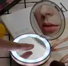 enlarged magnifier LED makeup mirror USB charging folding makeup mirror mini portable lamp makeup mirror