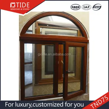 Ventana De Madera Con Pintura En Polvo De Color Con Paneles Dobles