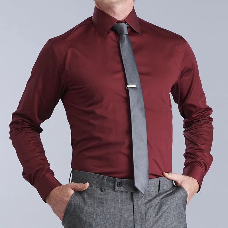 maroon color dress shirt