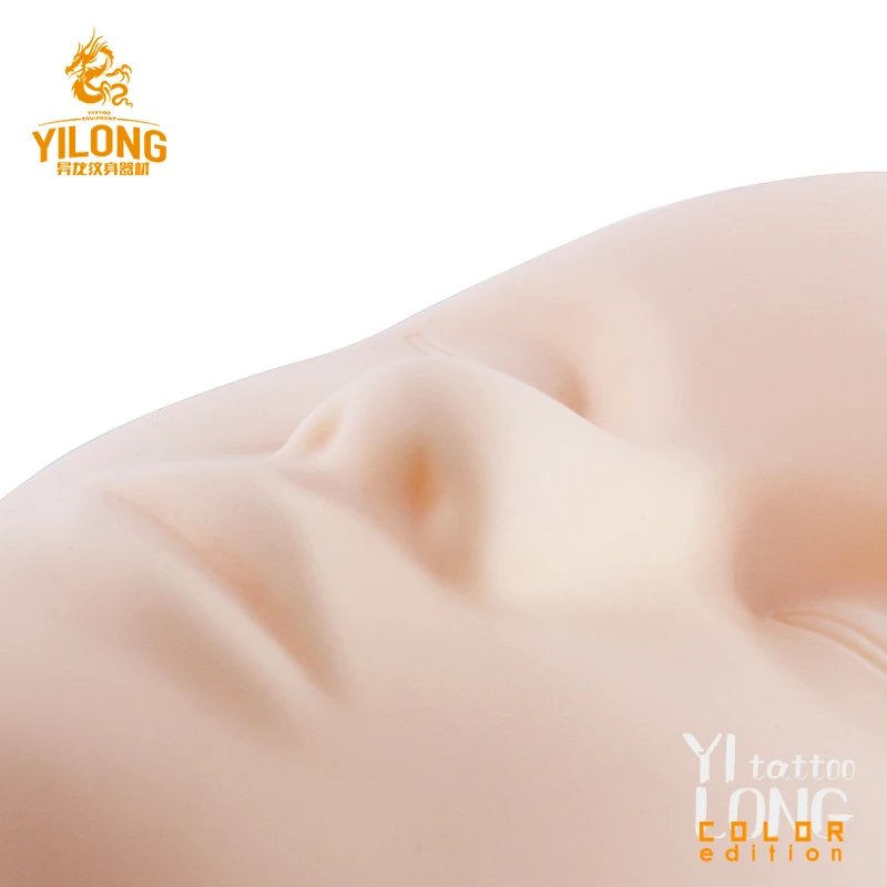 Yilong Professional Tattoo Practice Skin Mask High Quality 3D Mannequin Head For Permanent Makeup Tattoo