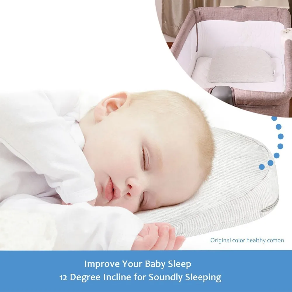 100% Premium Cotton And High Density Memory Foam Baby Wedge Pillow ...