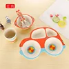 Bamboo Fiber Children's cutlery set Cute Cartoon tableware bowl plate spoon fork cup five sets of gift tableware
