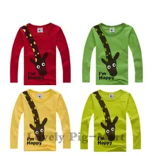 New 2015 t-shirts, cotton long sleeve children t shirts, cute animal cartoon t-shirt, candy color bottoming t shirt, nova kids