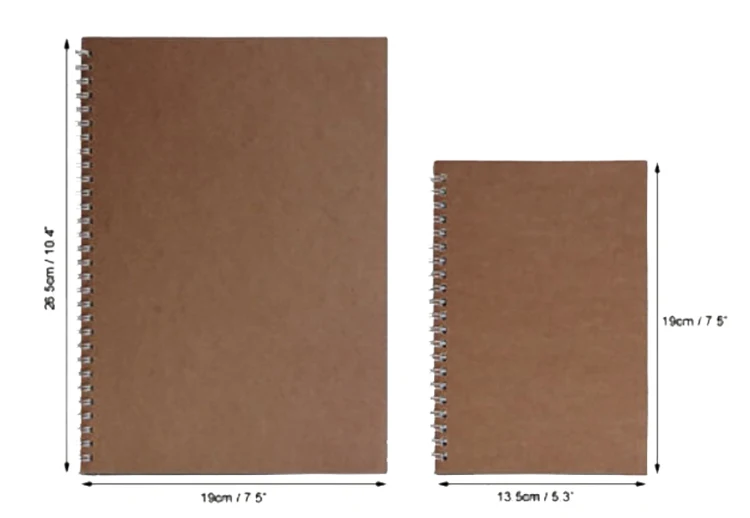 School Office Supplies A5/A4 Custom Size Logo Kraft Paper Cover Inner Ruled 2 / 5mm Dot Grid Notepad Notebook