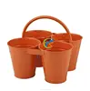 Garden decoration metal four flowerpot with handle