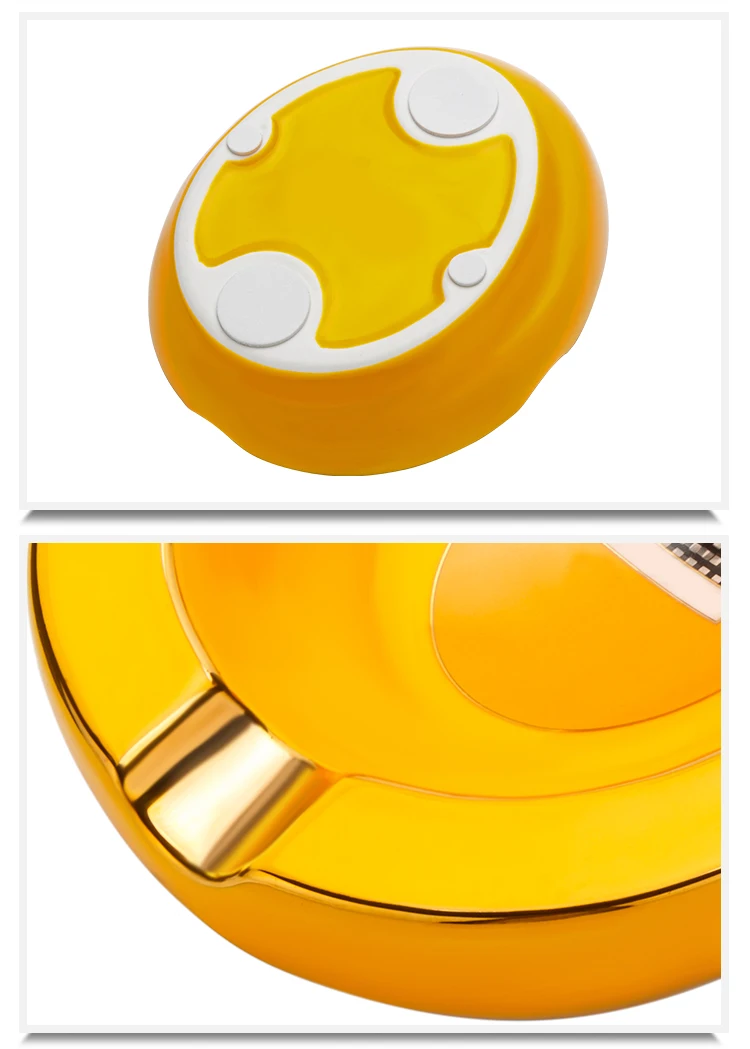 Fashion Round Ceramic Cigar Ashtray Hotel Table Ashtray Can Hold Three