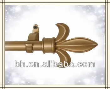 Fleur De Lis Curtain Rod And Finials Antique Gold Flat Finial Fleur De Lis Curtain Rod And Finials Antique Gold