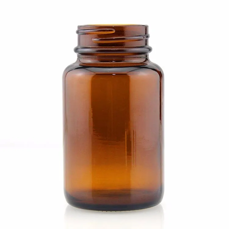 Glass Amber Medicine Bottle With Plastic Screw Cap For Pill/tablet