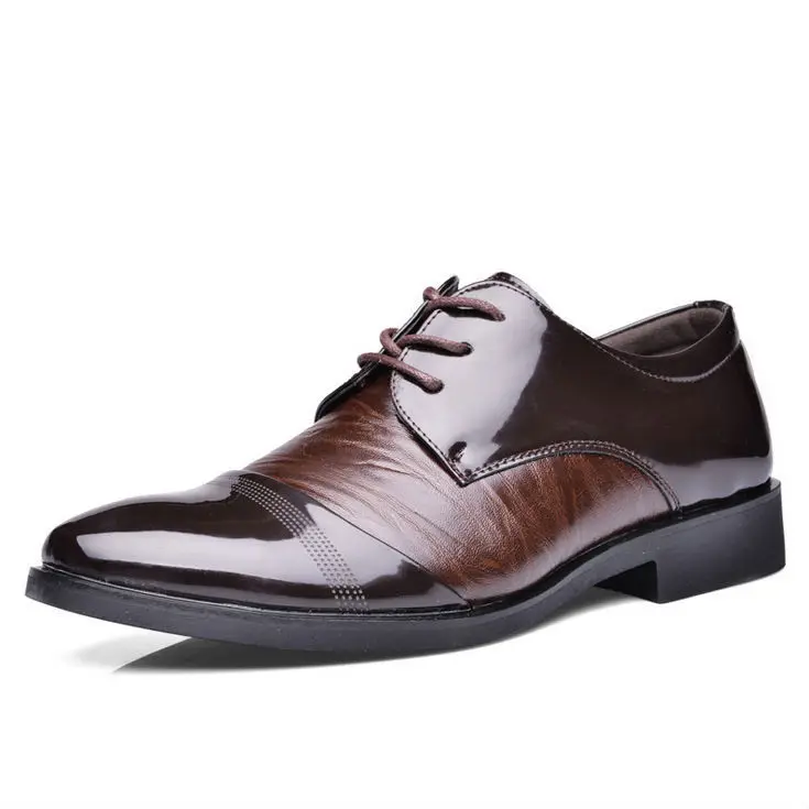 Men's Brown Leather Oxford Shoes, Men's Business Shoes