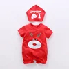 Baby Cotton Romper with Bib for Summer Short Sleeved Romper+Bib Two Pieces