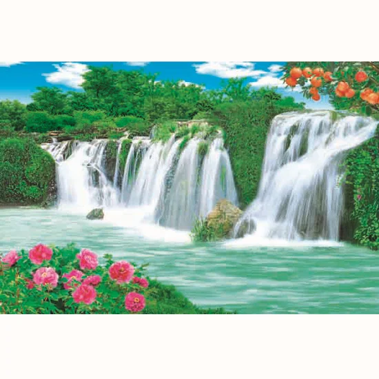 Beautiful Scenery Waterfall Paper Painting - Buy Natural Scenery ...