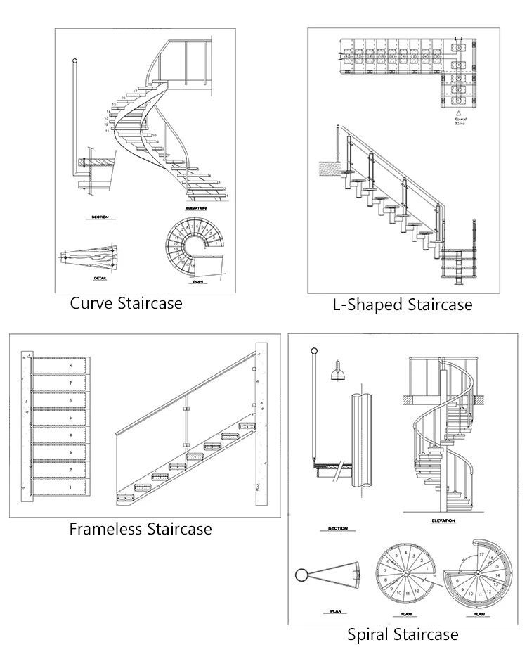 American modern house decorative indoor solid wood stairs floating staircase design