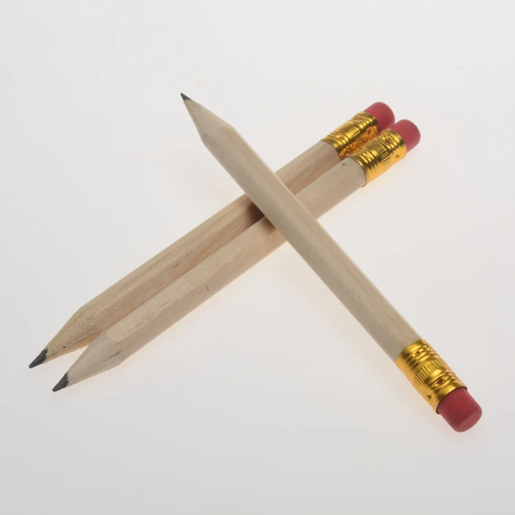 Wood Pencils With An Eraser Topper Hexagon Printed Custom Personalized