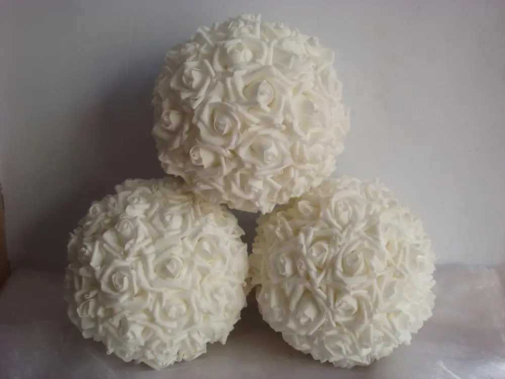 12 Inch White Foam Rose Flower Kissing Ball Buy White Foam Rose