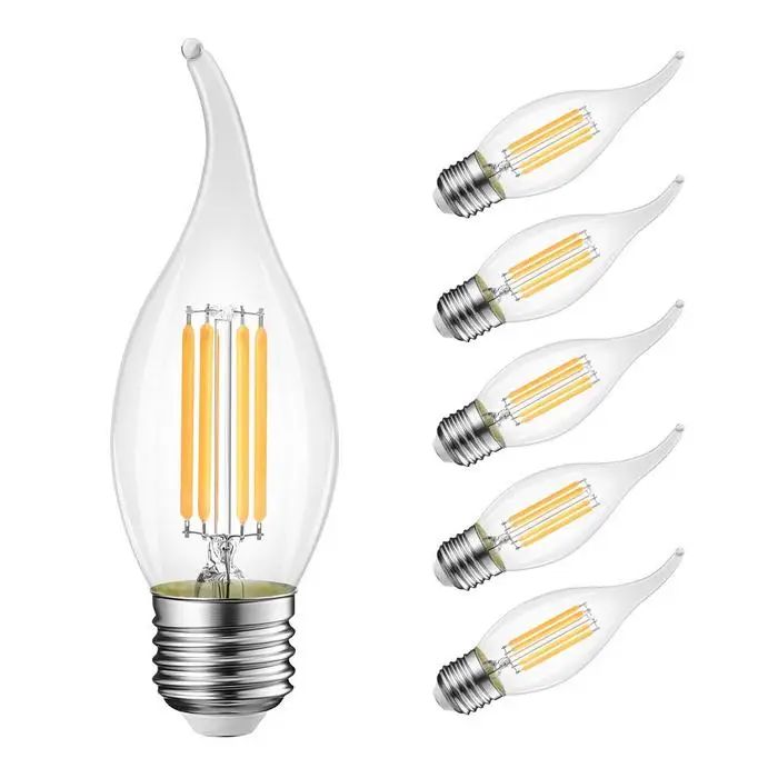 China Manufacturer Dimmable 3000K Soft White C35 C37 Chandelier Candle Led Filament Bulb Light