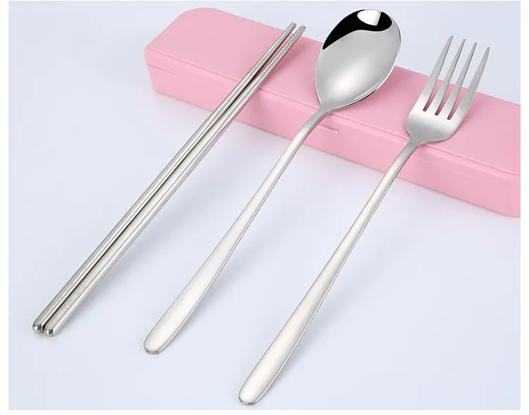 Korean Portable Tableware 304 Stainless Steel Cutlery Set With Box