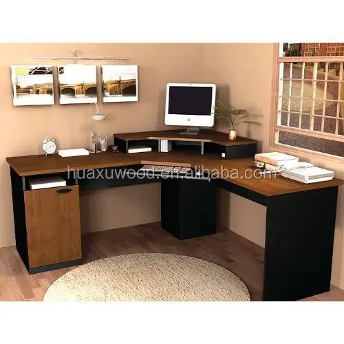 Huaxu Furniture L Shaped Home Office Desk With Keyboard Tray